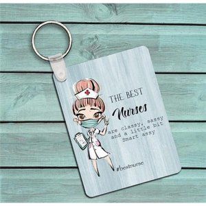New Handmade Two-Sided Sublimation The Best Nurses MDF Wood Keychain